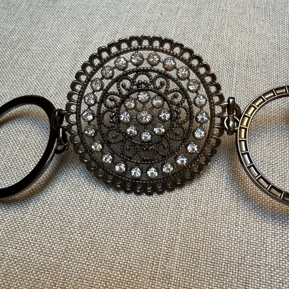 Large Bronze and Rhinestone Medallion Concho Chain Belt - Picture 5 of 6